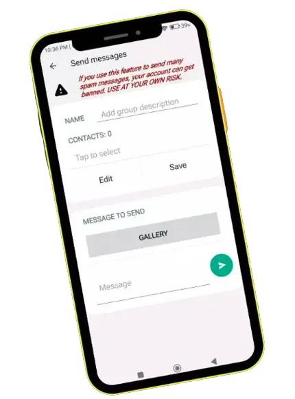 Gold WhatsApp Mass Message Sending Feature